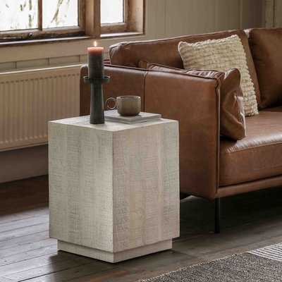 Rustana Whitewash Mango Wood Side Table ÉDITÉ