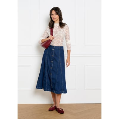 Jupe midi en jean LOLALIZA