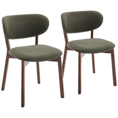 Lot de 2 chaises en bois et tissu boucle, AURA HAPPY GARDEN