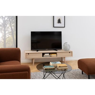 Meuble TV bas finition chêne blanchie - CENTIOR HELLIN, DEPUIS 1862
