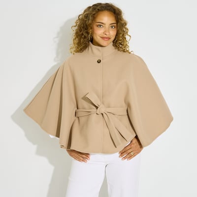 Poncho court ceinturé GRAIN DE MALICE