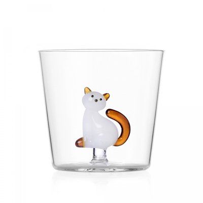 Verre Chat Blanc et Ambre ICHENDORF