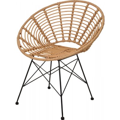 Fauteuil en Rotin et Métal Noir WADIGA