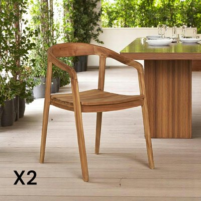 Chaise de jardin design en teck (lot de 2) MENDOZA PIER IMPORT