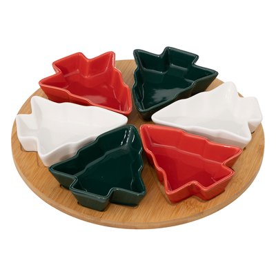 Set apéritif sapin 6 pièces et plateau ATMOSPHERA