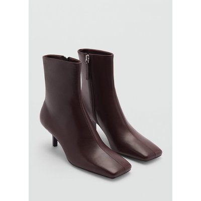 Bottines cuir bout carré MANGO