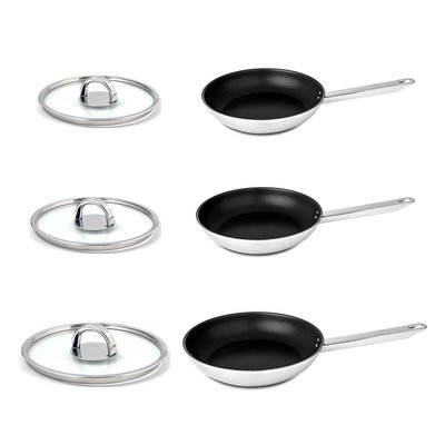 Set de 3 poêles et leurs couvercles Atlantico SILAMPOS