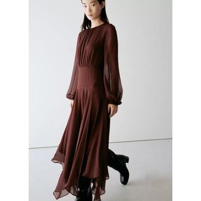 Robe en mousseline bas asymétrique MANGO