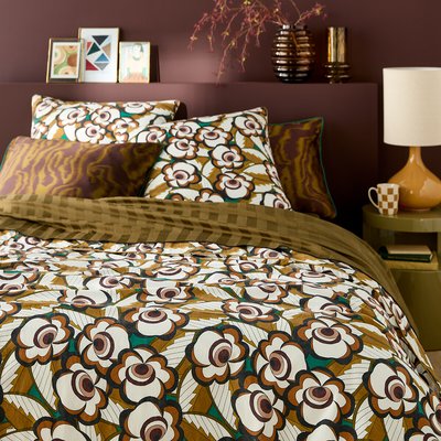 Lozano Graphic Floral 100% Washed Cotton Duvet Cover LA REDOUTE INTERIEURS