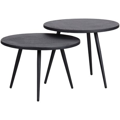 Lot de 2 tables d'appoint en bois et aluminium SUZE WOOOD