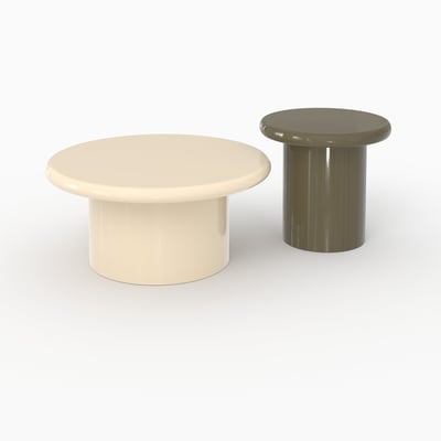 Lot de 2 tables basses laquées en MDF - APOLINE MAISON PAVANE
