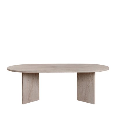 Table basse ovale effet travertin 119x60cm- SAM DRAWER
