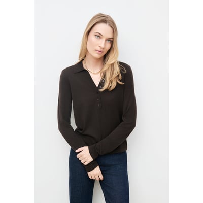 Pull droit court col chemise MPOPPY CAROLL