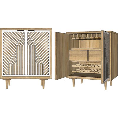 Porte-bouteilles en bois, design élégant RECOLLECTION