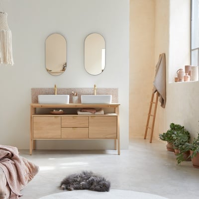 Meuble Salle De Bain en Chêne massif, POLA TIKAMOON