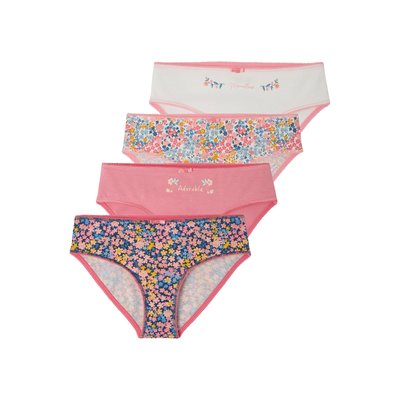 Lot de 4 culottes magnolia en coton bio VERTBAUDET