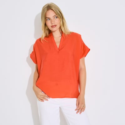 Blouse fluide col tunisien GRAIN DE MALICE