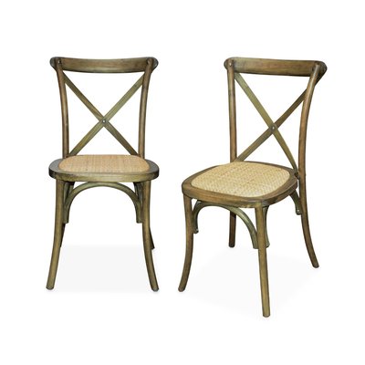 Chaise de bistrot vintage bois (lot de 2) BELLEVILLE SWEEEK