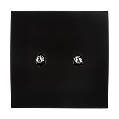 Double Interrupteur Simple Va Et Vient Karo Noir Satin MODELEC
