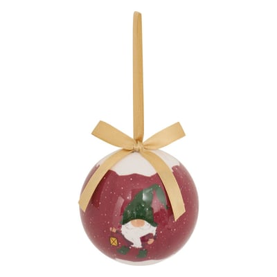 Boule de Noël en papier imprimé grand gnome D. 75 mm FEERIC LIGHTS & CHRISTMAS