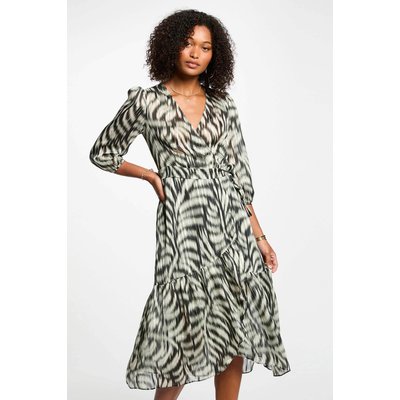 Robe midi évasée imprimée MORGAN