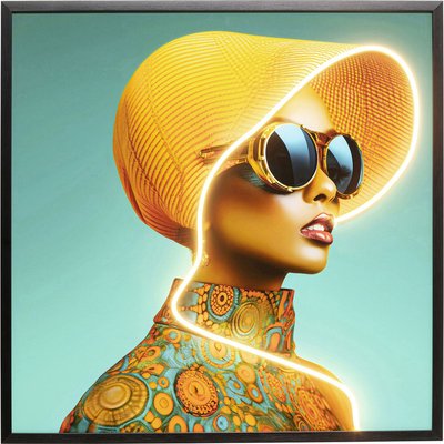 Tableau LED femme chapeau KARE DESIGN
