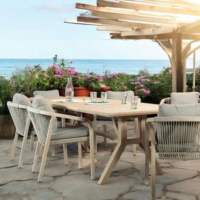 Table de jardin 220 cm bois massif huilé moderne IBIZA PIER IMPORT