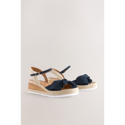Espadrilles compensées en daim avec nœud NEXT