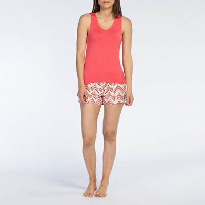 Pyjashort tank top, in viscose Kilim MELISSA BROWN