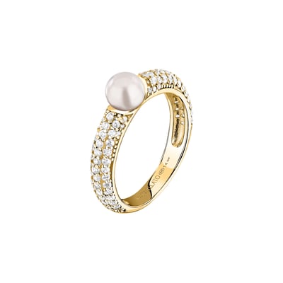 Bagues en Zircon/zircons Cubiques/perle/argent 925/1000 Recyclé et Zircon MORELLATO