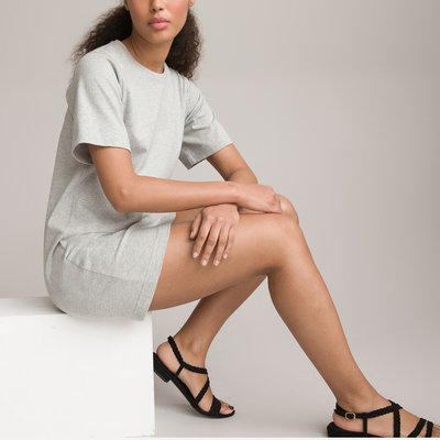 Платье-футболка с круглым вырезом, короткими рукавами LA REDOUTE COLLECTIONS