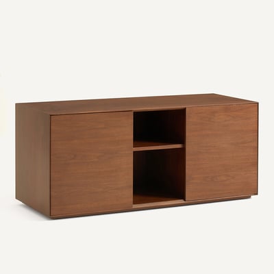 Caisson bureau 2 portes en MDF plaqué noyer, MIKUBE AM.PM