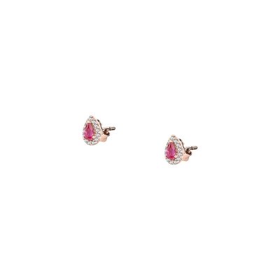 Boucles d'oreilles en argent 925 et oxyde de zirconium et verre CLEOR