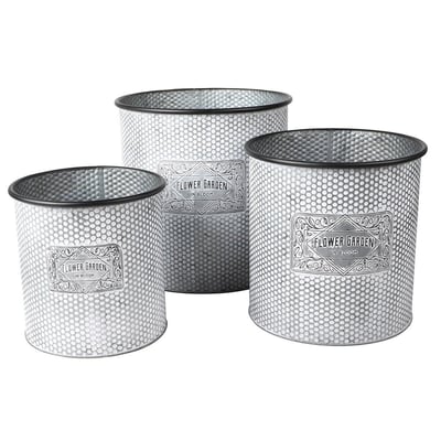 Lot de 3 cache pots métal Bloom DECORATIE