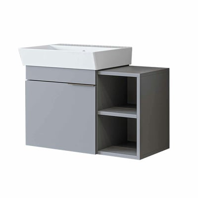 Meuble vasque suspendu 72 cm, 1 porte 2 niches NORIA PIER IMPORT