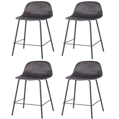 Lot de 4 Tabourets de bar design velours Ima TOILINUX