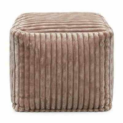 Pouf carré velours grosses côtes camel VISBY PIER IMPORT