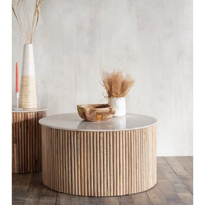Table basse marbre et bois MASSA PIER IMPORT