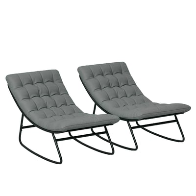 Ensemble de fauteuils à bascule Polyester OUTSUNNY