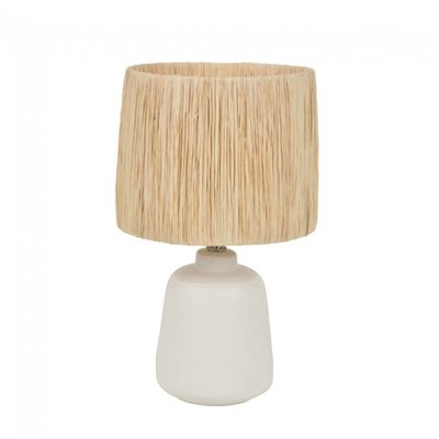 Lampe De Chevet Paros Raphia Et Céramique Blanche MILLUMINE