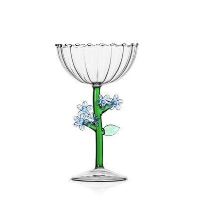 Coupe à champagne fleur  BOTANICA light blue ICHENDORF