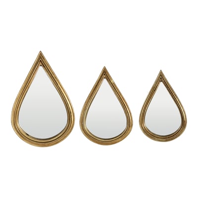 Lot de 3 miroirs gouttes 12, 14 et 16 cm EMDE