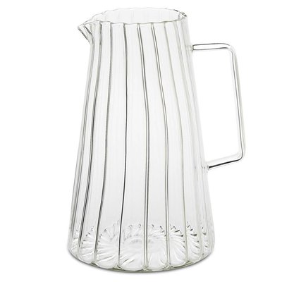 Carafe à eau en verre strié 1L 12.5x12.5x20cm WADIGA