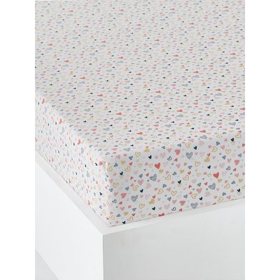 Drap-housse enfant COEURS EN FETE Oeko-Tex® VERTBAUDET