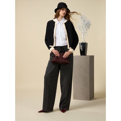 Pantalon jogger large réalisé en polyviscose chiné OLTRE
