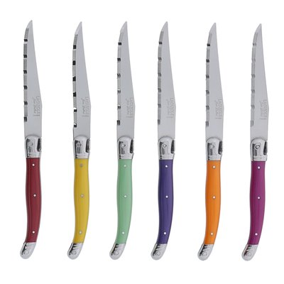 Coffret 6 couteaux laguiole irise assortis JEAN DUBOST