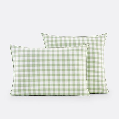 Veldi Green Gingham Child's 100% Cotton Pillowcase LA REDOUTE INTERIEURS