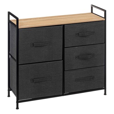 Rangement 5 tiroirs tissu anthracite 5FIVE SIMPLY SMART