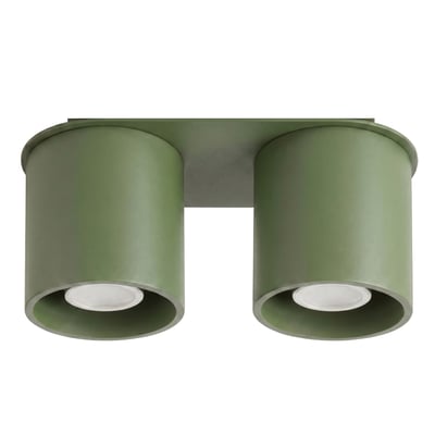 Plafonnier Aluminium Vert Olive GU10 2 Orbis EDEN