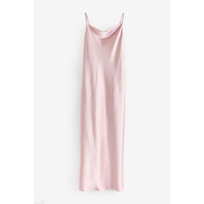 Robe longue en satin à col bénitier et dos v NEXT